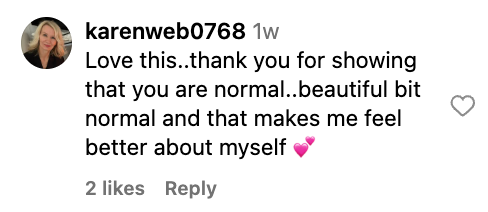 En kommentar som berømmer noen for å virke normal, men likevel vakker, noe som får kommentatoren til å føle seg bedre om seg selv