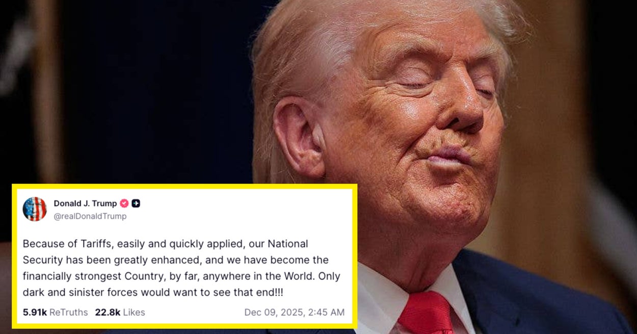 Trump hadde nok en nedsmelting klokken 02.00 om sannhetssosialt om toll, og det er vilt vrangforestillinger