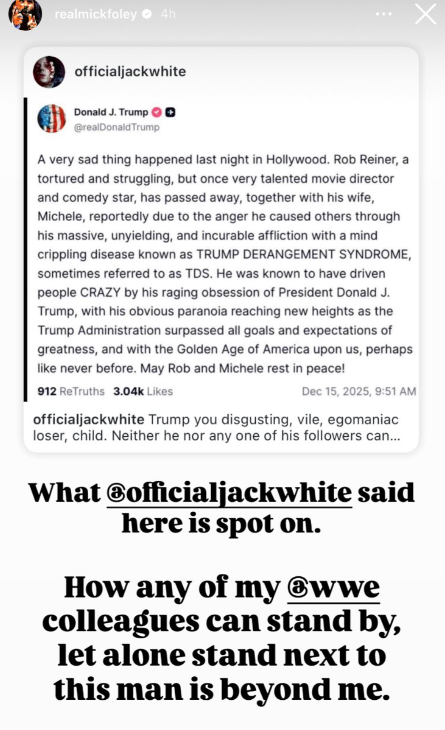 Bilde som viser et innlegg på sosiale medier av en offentlig person som kritiserer en annen kjendis for oppførselen deres på et arrangement