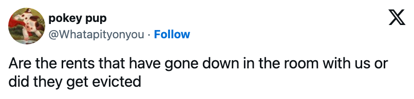 Tweet og spør om redusert husleie er til stede eller har blitt kastet ut