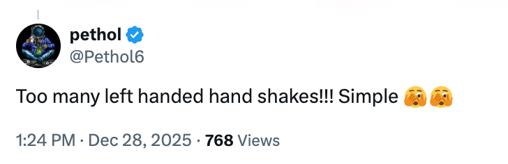 Tweet av bruker Pethol6: "For mange venstrehåndsristinger!!! Enkelt ??" med 768 visninger