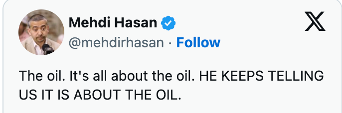 Tweet av Mehdi Hasan: 