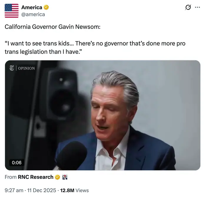 Californias guvernør diskuterer støtte til translovgivning i et innspilt intervju