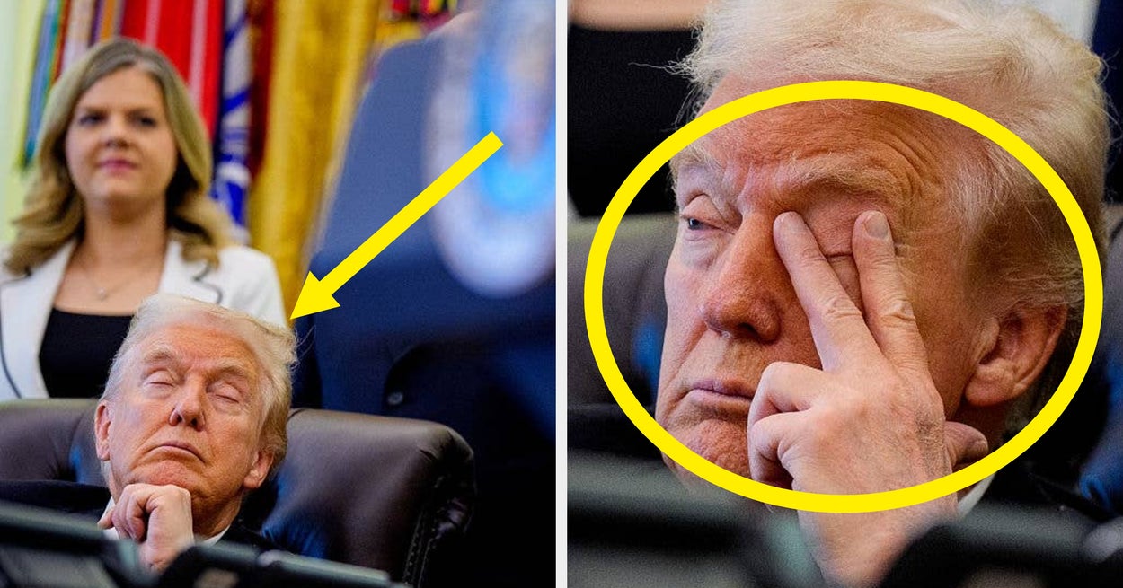 Donald Trumps nye rare unnskyldning for å lukke øynene blir viral