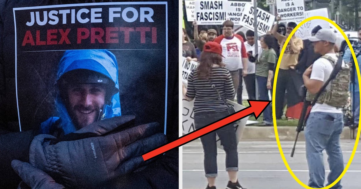 Dette bildet av væpnede MAGA-demonstranter blir viralt i kjølvannet av Alex Prettis død