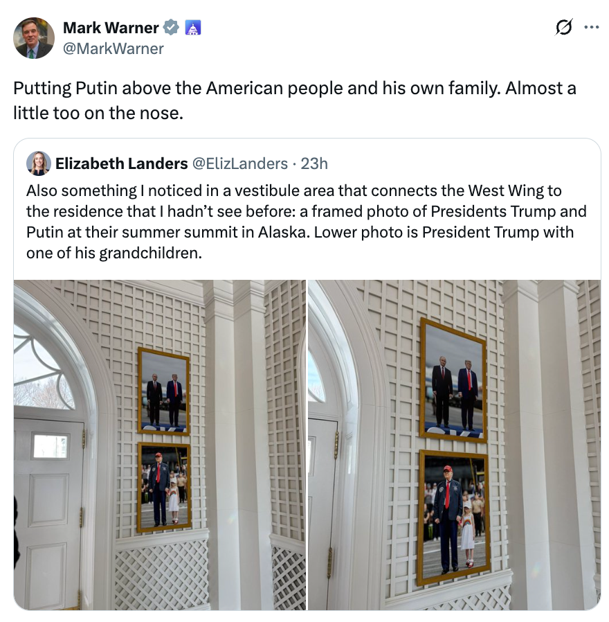 Tweet av Mark Warner: