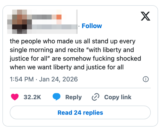 Sosiale medier-innlegg som diskuterer ironi i at folk blir sjokkert når andre krever