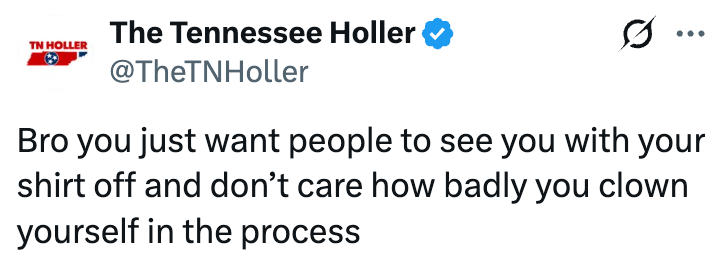 Tweet fra The Tennessee Holler: 