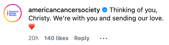 American Cancer Society kommentar: 