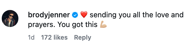 Kommentar fra bruker: "Sender deg all kjærlighet og bønner. Har du dette?"