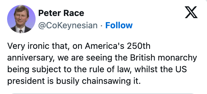 Tweet av Peter Race: 