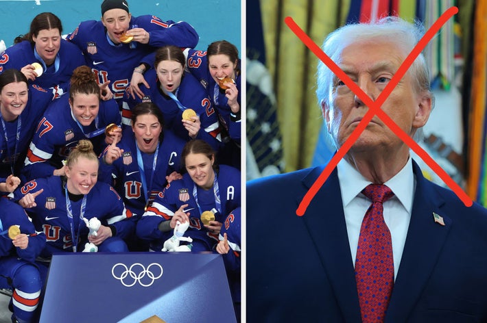 Mann i smoking, rynker på pannen. Ved siden av ham drikker en person i USA jersey av en flaske, omgitt av heiegjeng i festlig atmosfære