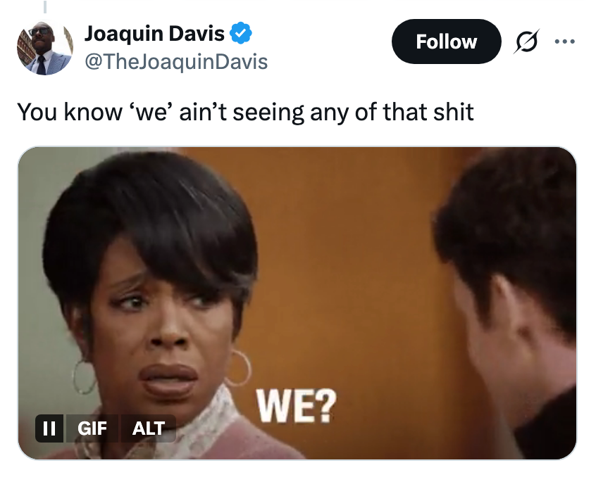 En kvinne som ser skeptisk ut med ordet