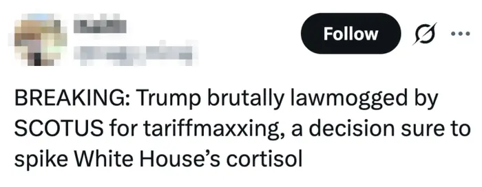 BREAKING: Trump brutalt lovpålagt av SCOTUS for tariffmaxxing, en beslutning som garantert vil øke Det hvite huss kortisol
