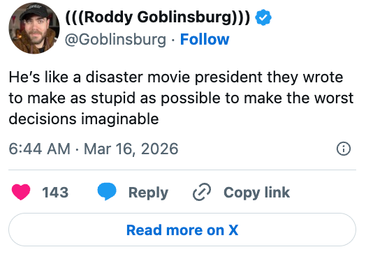 Tweet av Roddy Goblinsburg: 