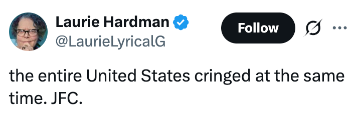 Tweet av Laurie Hardman: 