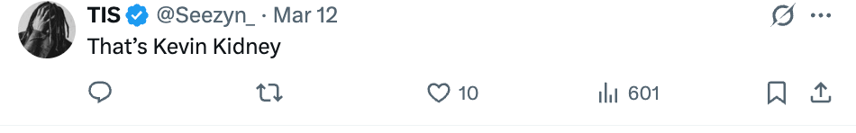 Tweet av brukeren @Seezyn_ 12. mars og sa: 