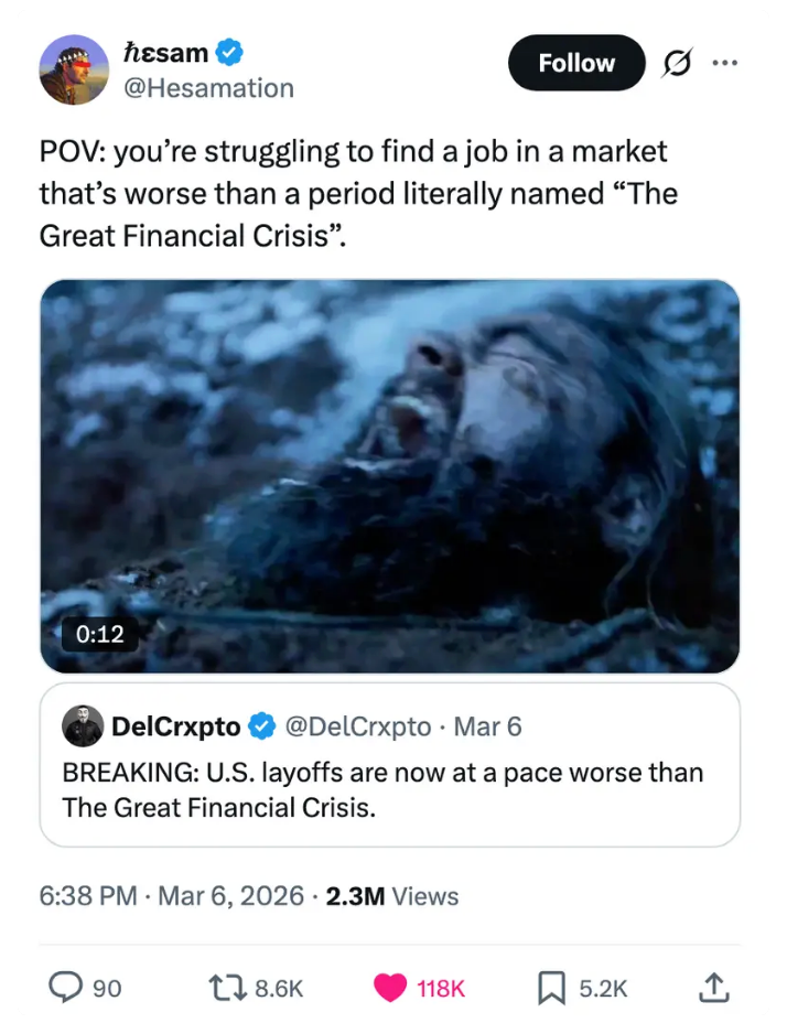 Tweet vitser om jobbkamp, ​​sammenligne det med 