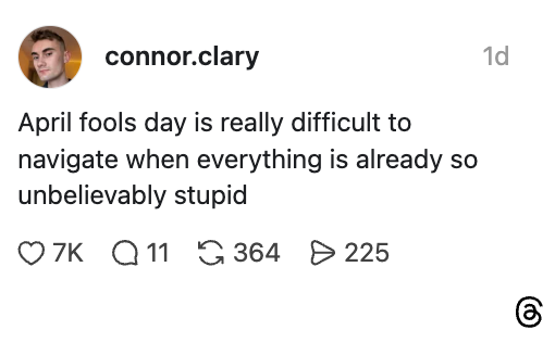 Innlegg på sosiale medier som sier: 