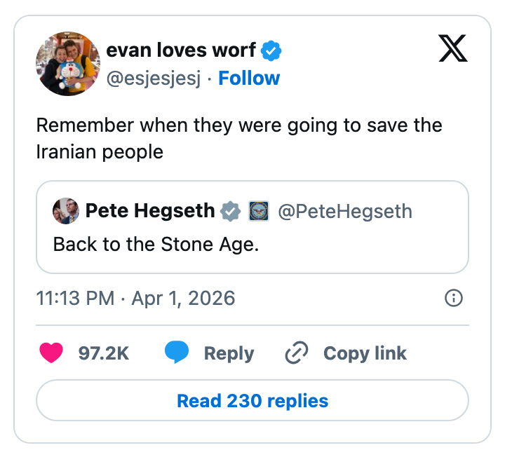 Sosiale medier legger ut spørsmålstegn ved intensjoner om å redde iranske folk, med et svar som sier 