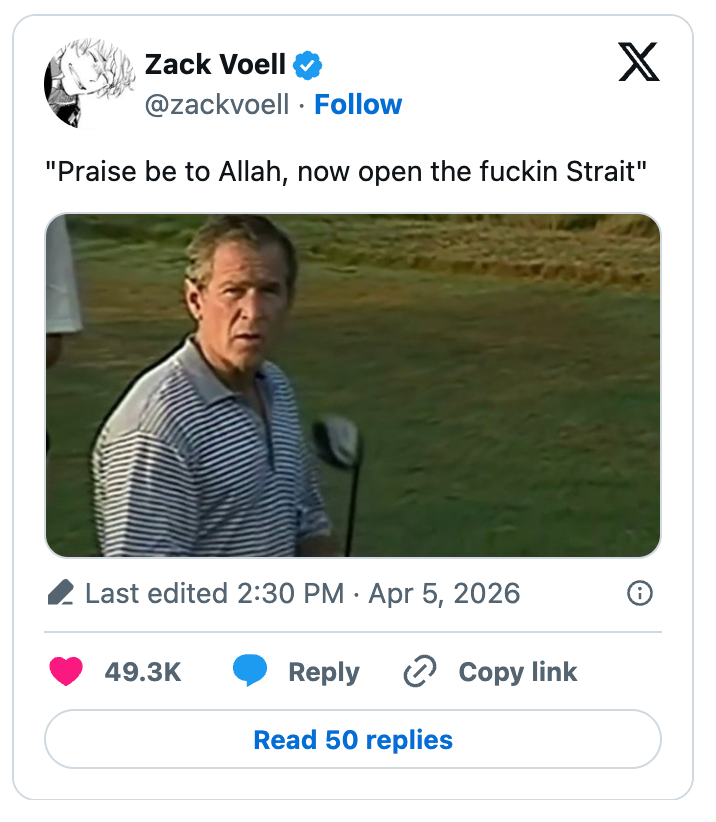 Bilde av et innlegg på sosiale medier med et bilde av en mann som holder en golfkølle, ledsaget av en bildetekst som uttrykker overraskelse