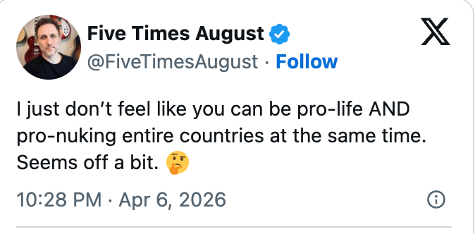 Tweet av @FiveTimesAugust: 