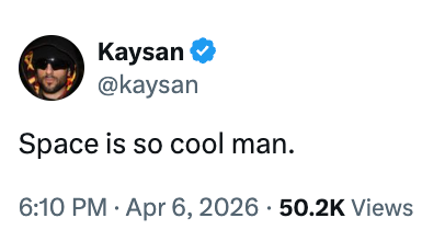 Tweet av brukeren @kaysan som sier: 