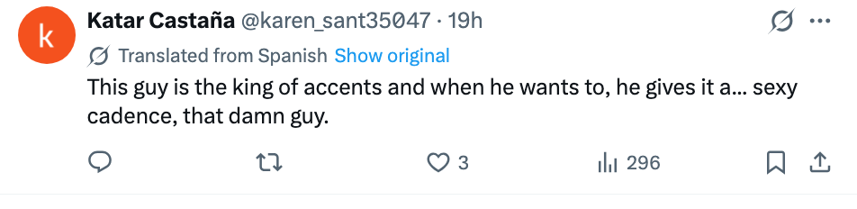 Tweet beundrer en persons evne til å bruke aksenter og tråkkfrekvens