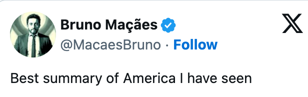 En tweet fra Bruno Maçães lyder: 