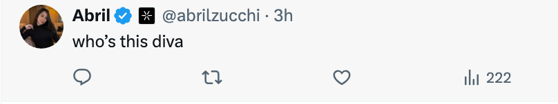 Innlegg i sosiale medier av bruker Abril: 