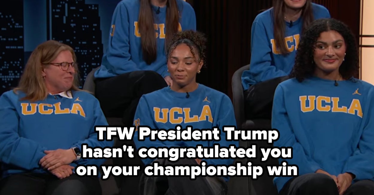 President Trump har ikke gratulert UCLA Women's Basketball Team med mesterskapet deres, og her er hva Jimmy Kimmel morsomt sa at de burde gjøre