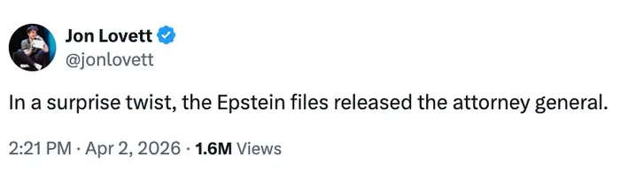 Tweet av Jon Lovett: 