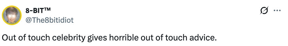 Tweet av 8-BiT™: "Kjendis uten berøring gir fryktelige råd uten berøring."