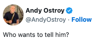 Profilbilde av Andy Ostroy med tekst: