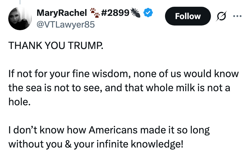 Tweet humoristisk takk Trump for