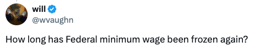 Tweet av brukeren "vil" spør: 