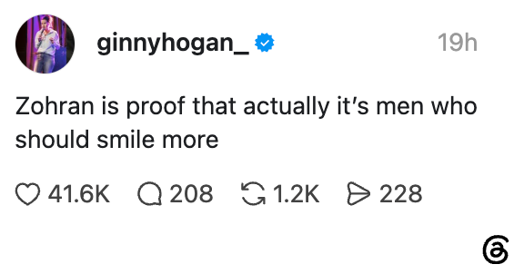 Ginny Hogans innlegg på sosiale medier lyder:
