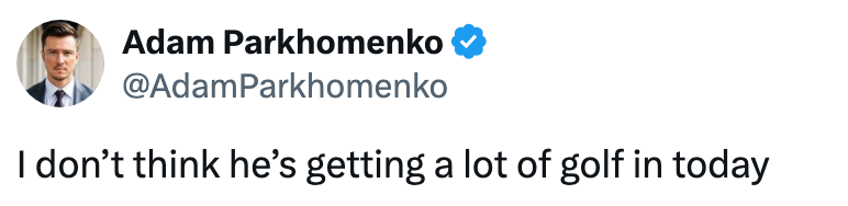 Adam Parkhomenko tvitrer: 