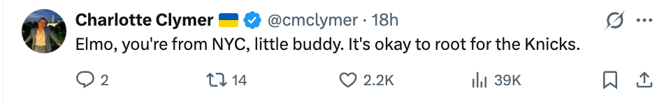 Tweet av Charlotte Clymer sier:
