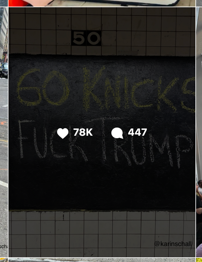 Graffiti på en vegg lyder 