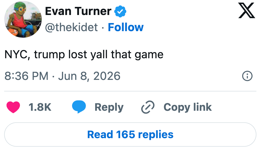 Tweet av Evan Turner: 