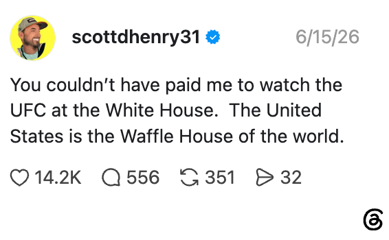 Innlegg på sosiale medier av scottdhenry31 datert 15.06.26: