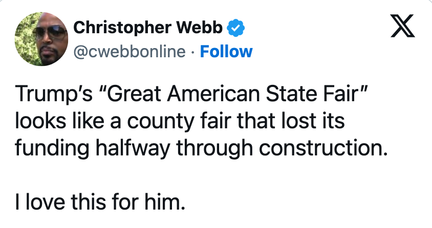 Tweet av Christopher Webb: