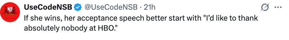 Tweet fra UseCodeNSB om en potensiell aksepttale, og nevner HBO