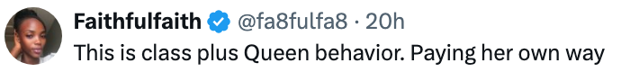 Tweet av @fa8fulfa8: "Dette er klasse pluss Queen-oppførsel: Betaler på sin egen måte."