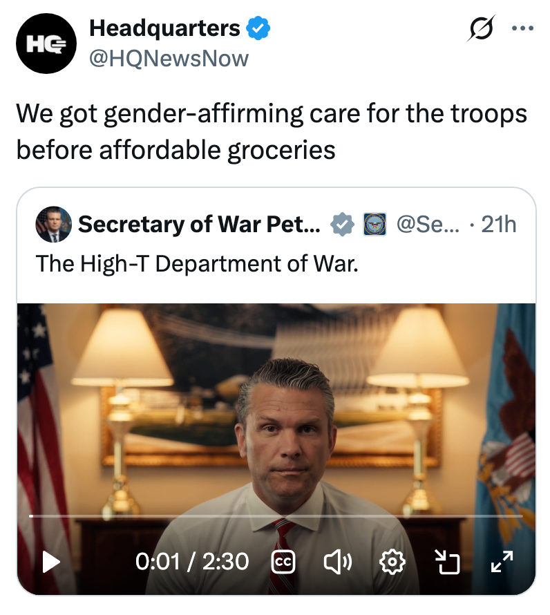 Tweet skjermbilde med en video med tittelen