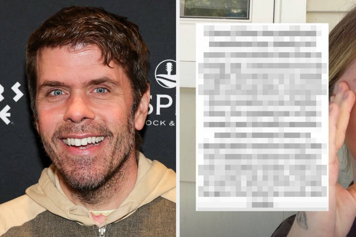 En person som smiler på en mediebegivenhet; ved siden av en pikselert tekstmelding på en telefonskjerm