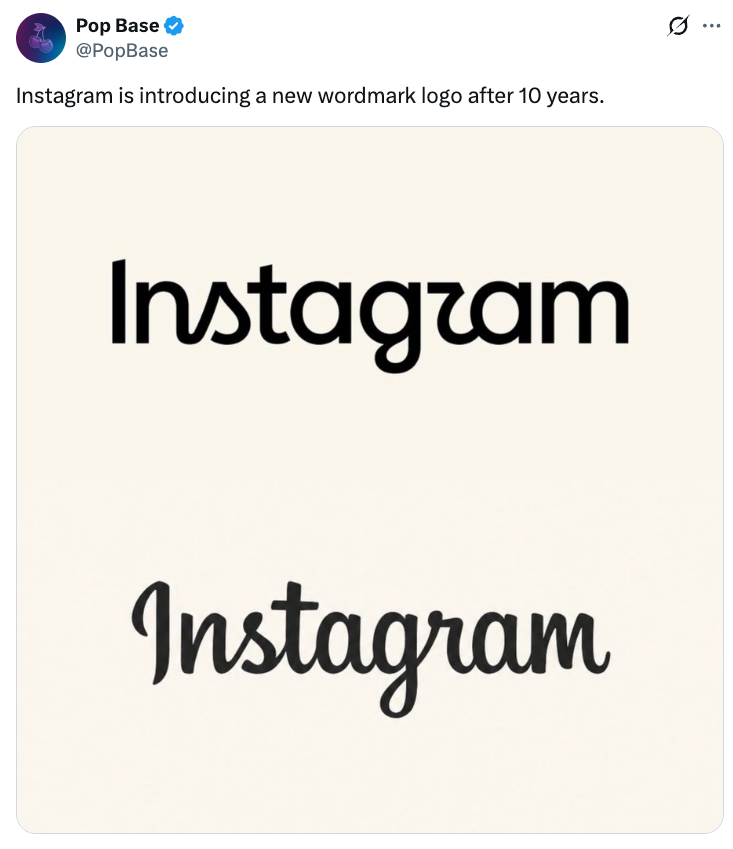Instagram avduker en ny logo med moderne, sans-serif-bokstaver, som erstatter den tidligere kursive stilen