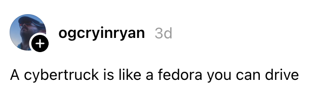 Kommentar som sier: