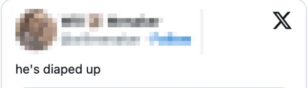 Et innlegg i sosiale medier lyder: